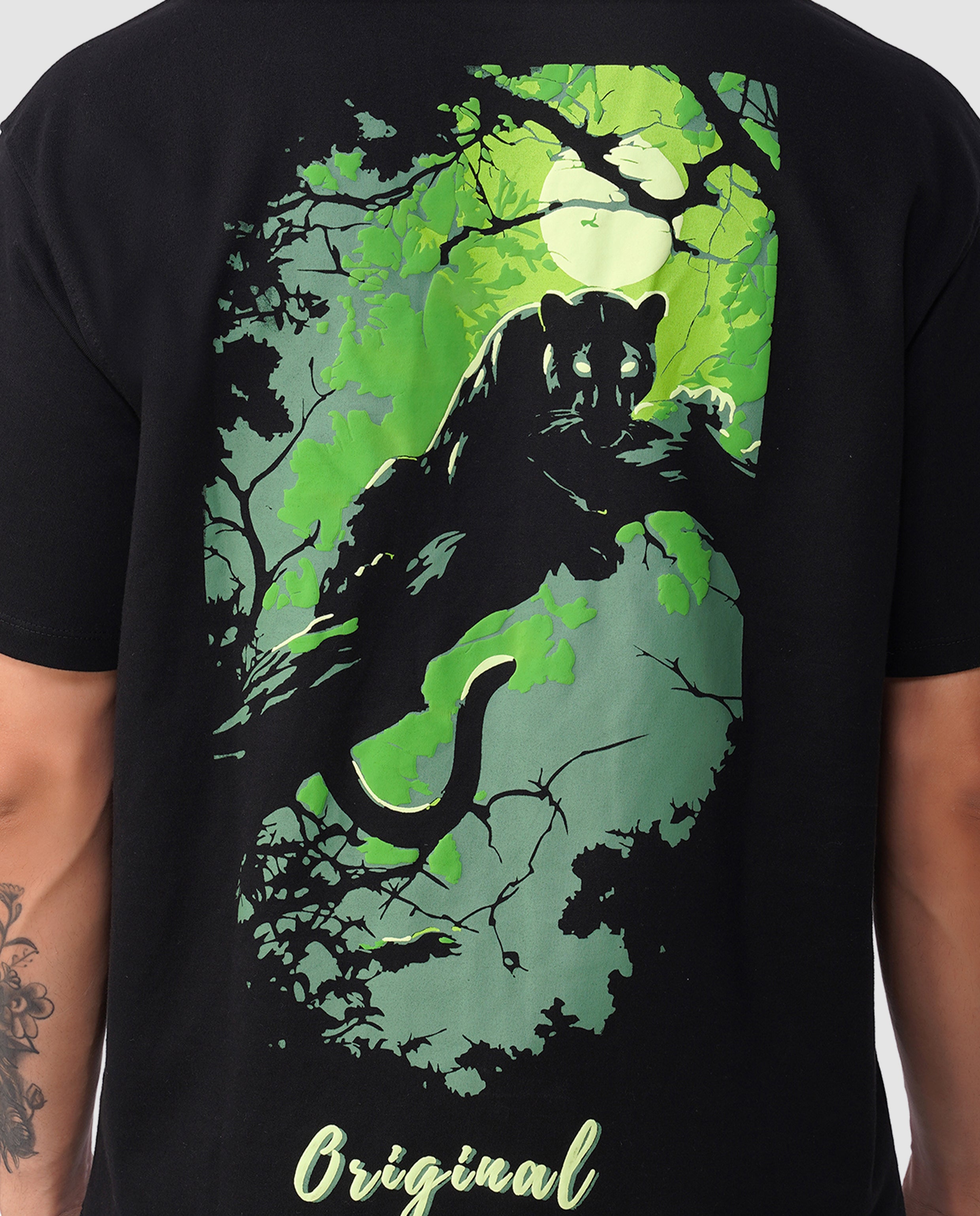 Jungle Reign Oversized Tee – Midnight Panther Drop