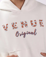 King Fisher Bird Puff Print Oversized Hoodie