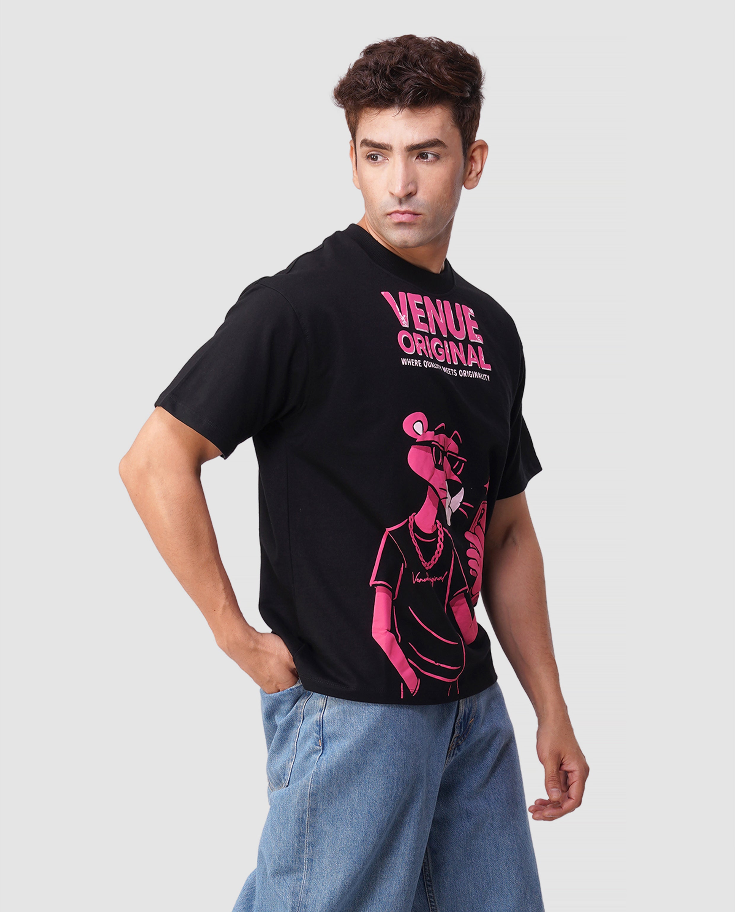 Panther Drip Oversized Tee – Neon Flex Drop
