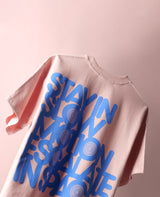 Typography Puff Print Oversized T-shirt