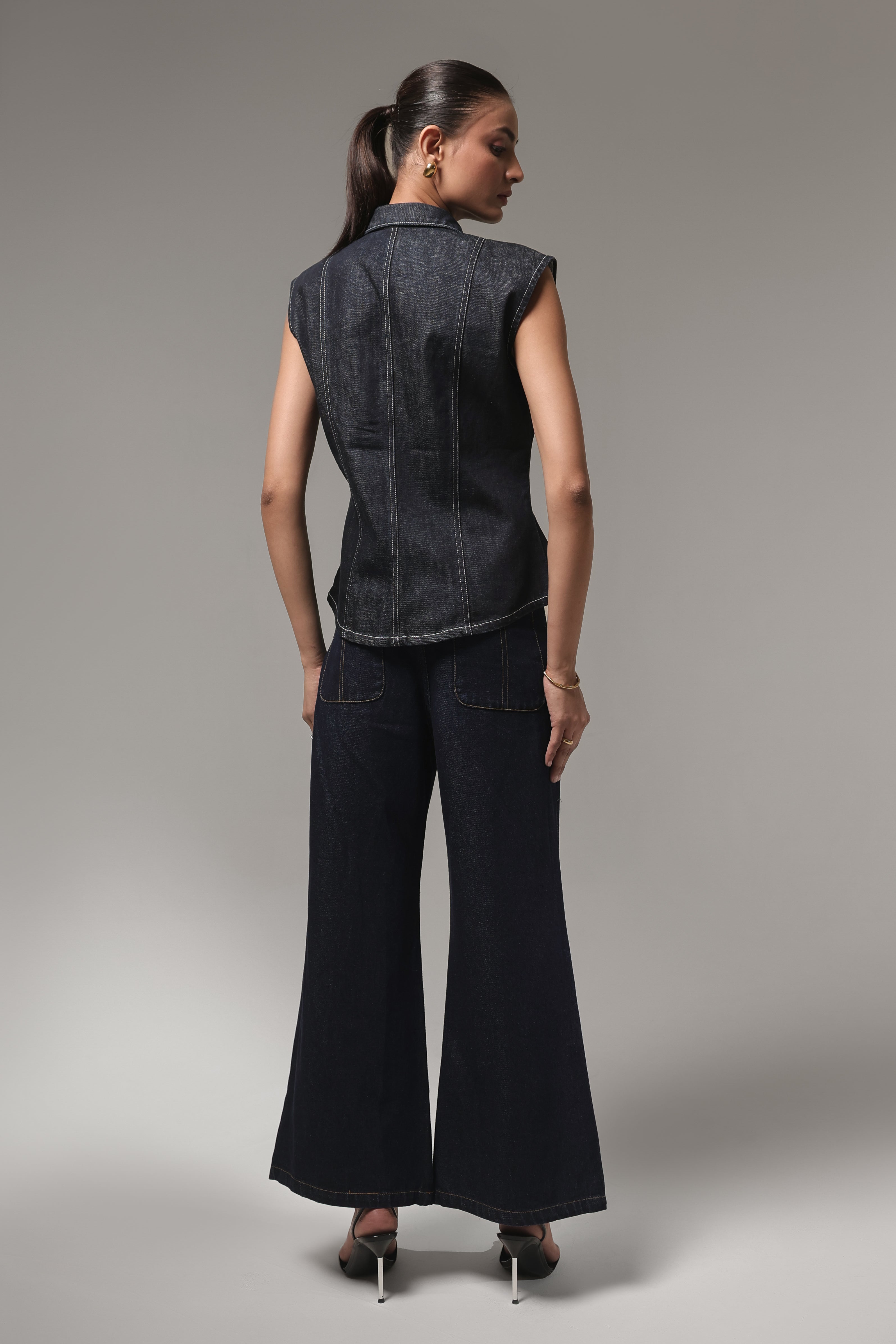 High-Rise Wide Leg Denim Jeans