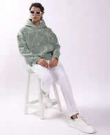 Buck Crown Overall Puff Print Oversized Hoodie