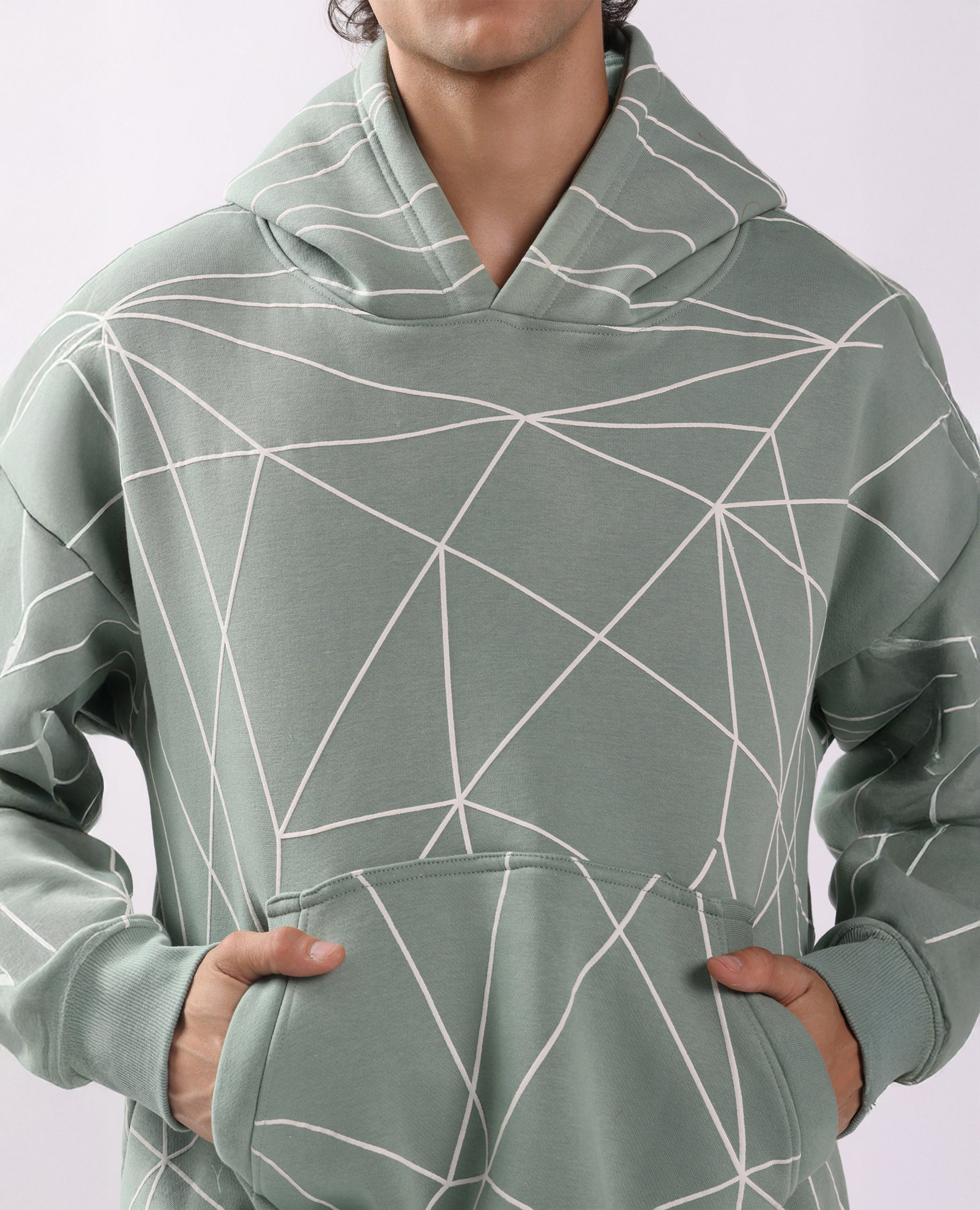 Buck Crown Overall Puff Print Oversized Hoodie