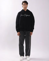 Night Owl Puff Print Oversized Hoodie