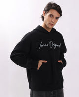 Night Owl Puff Print Oversized Hoodie