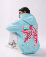 Star Print Puff Print Oversized Hoodie