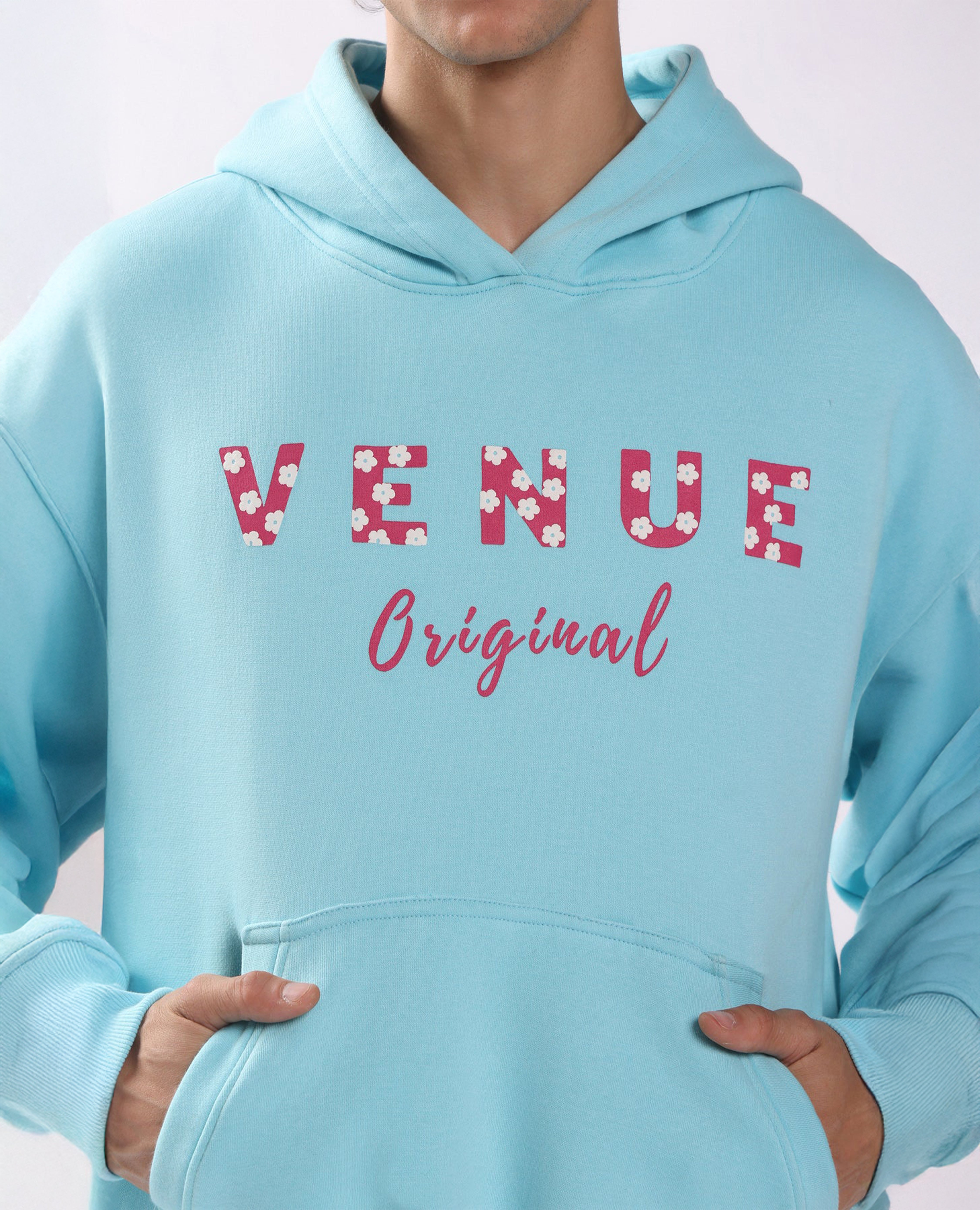 Star Print Puff Print Oversized Hoodie