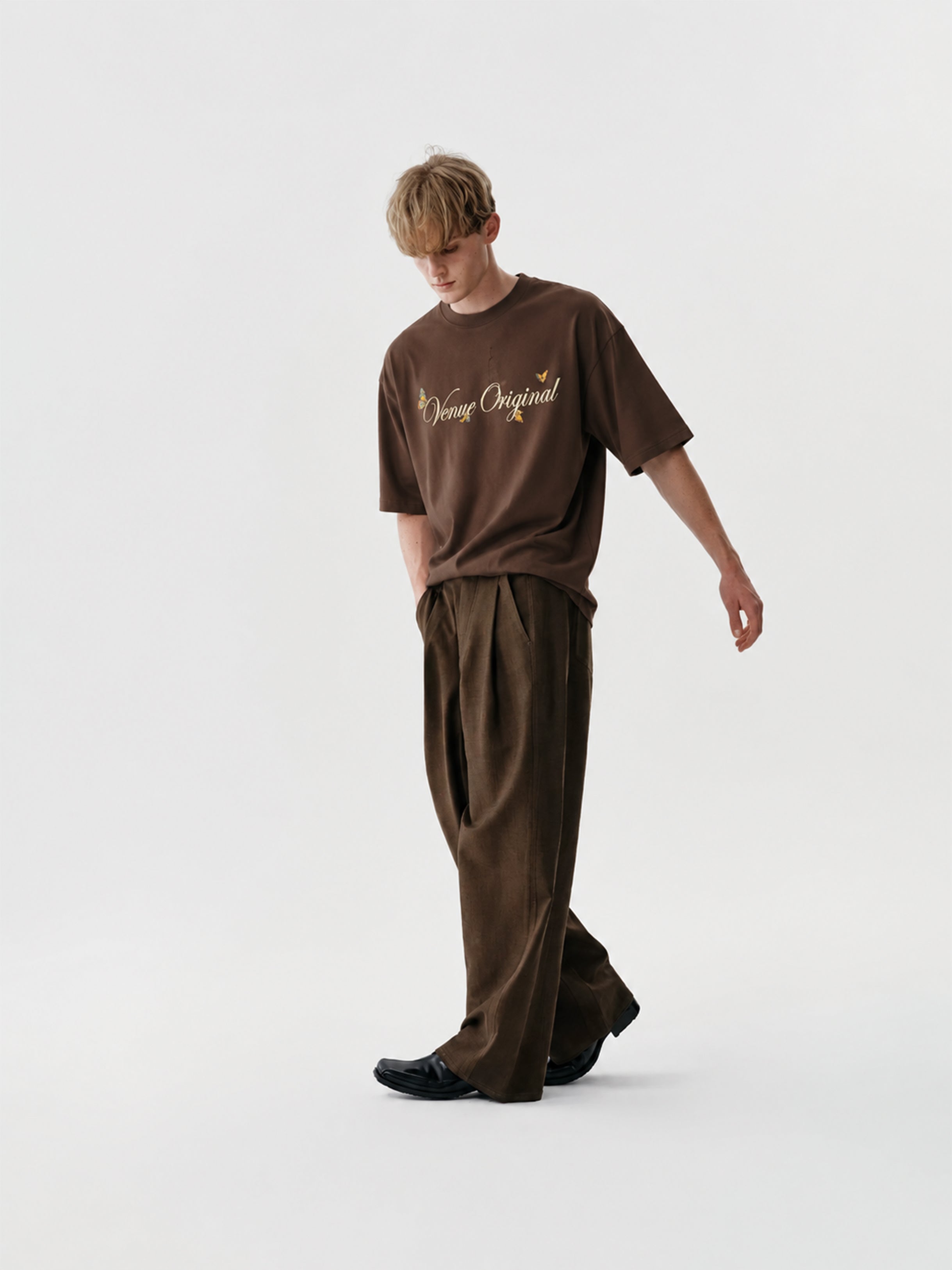 Brown Autumn Bloom Oversized Tee