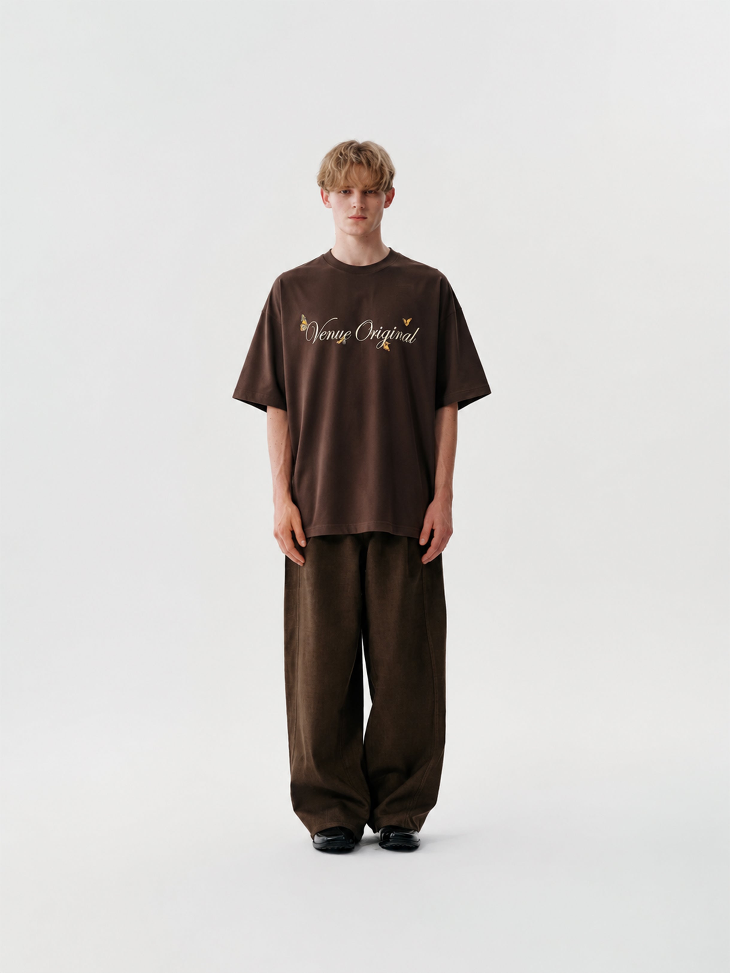 Brown Autumn Bloom Oversized Tee
