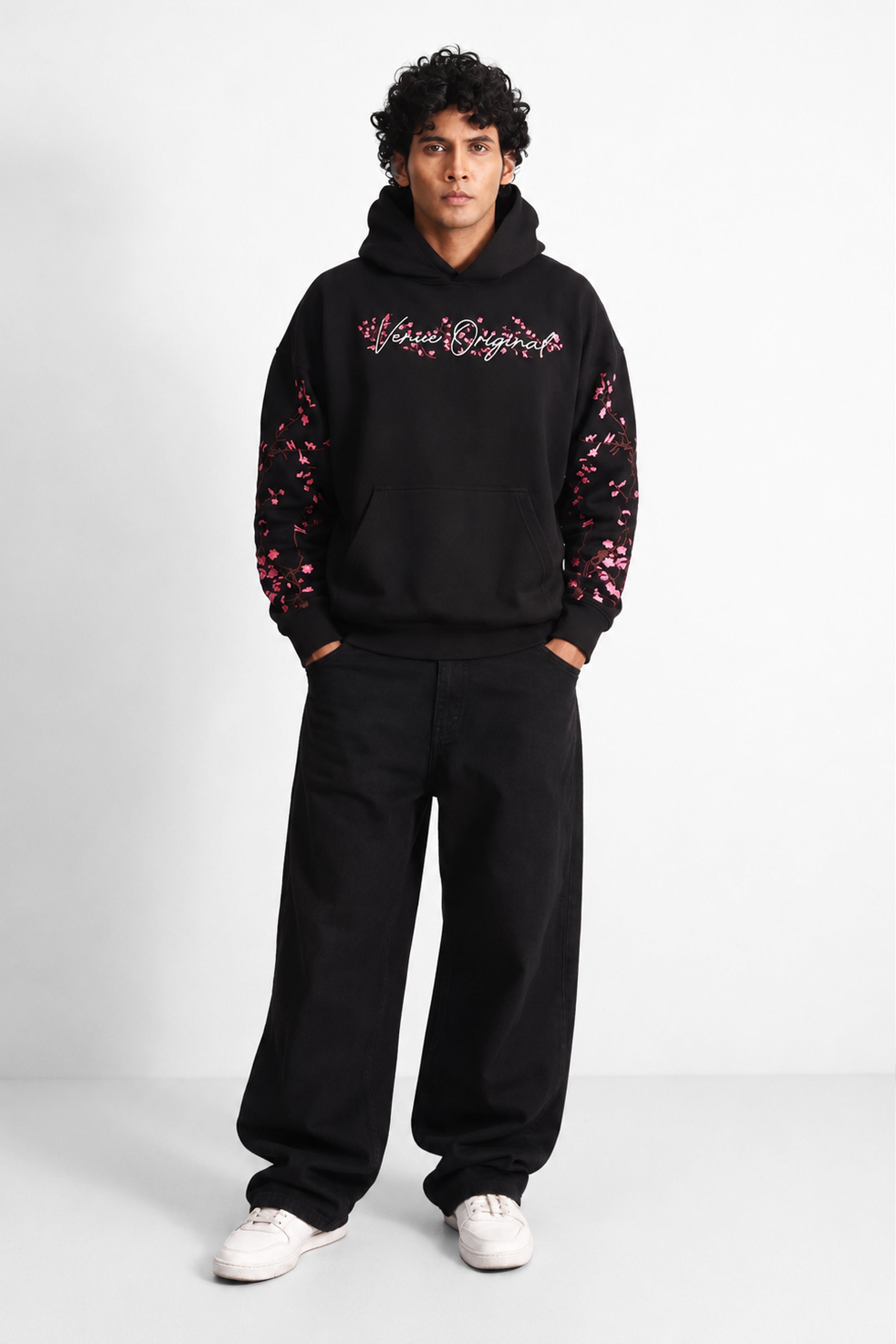 Cherry Blossom Black Hoodie