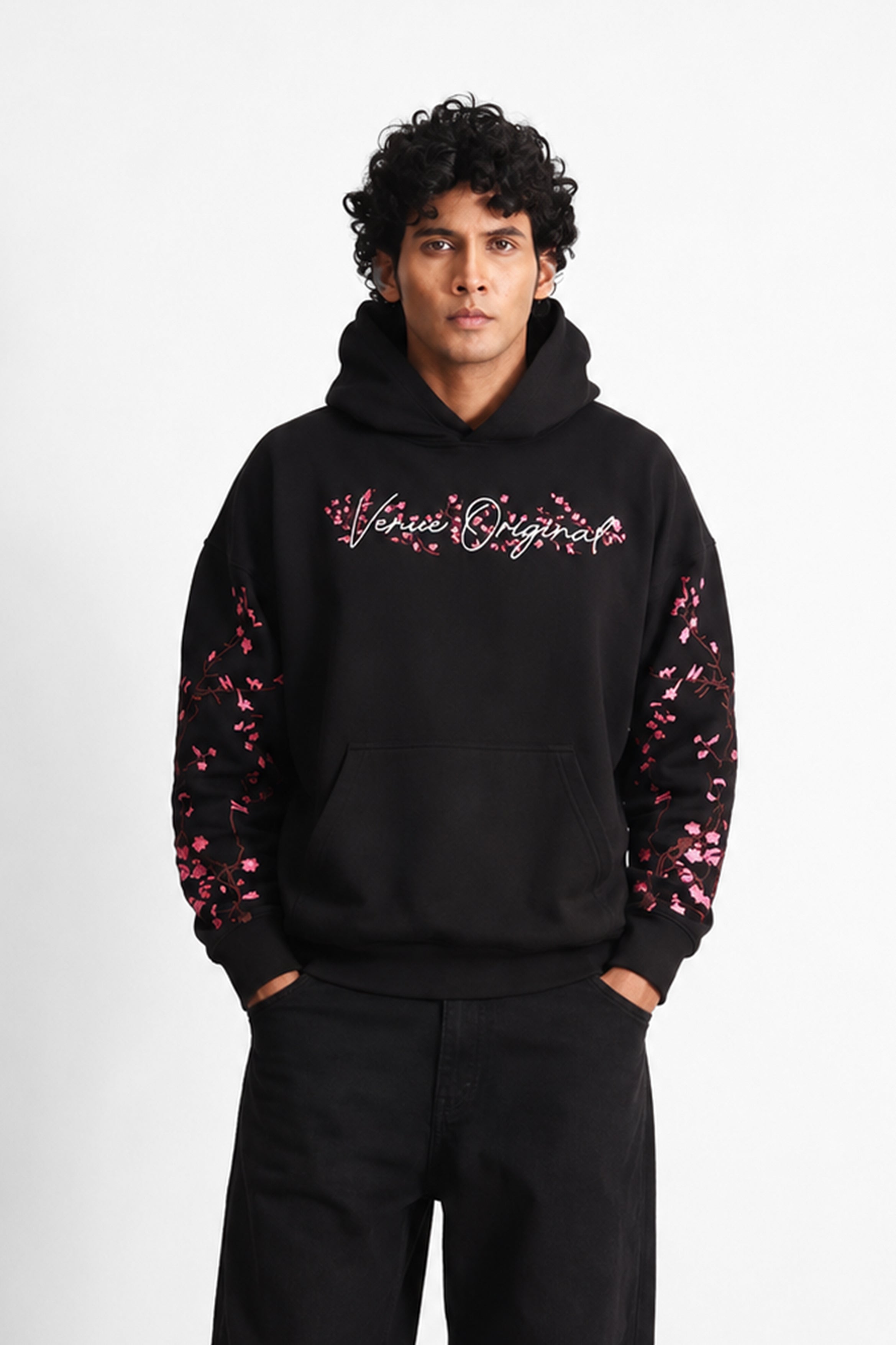 Cherry Blossom Black Hoodie