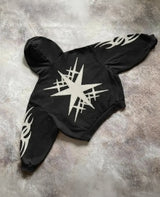 Y2k Embroided Bold Starburst Oversize Hoodie