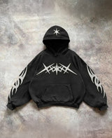 Y2k Embroided Bold Starburst Oversize Hoodie