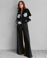 Daisy Print Zip-Up Sherpa Jacket