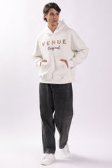 King Fisher Bird Puff Print Oversized Hoodie