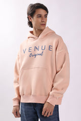 Typography Puff Print Oversized Hoodie