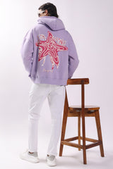 Star Print Puff Print Oversized Hoodie