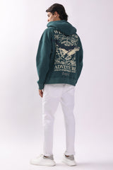 Whale Print Oversized Hoodie