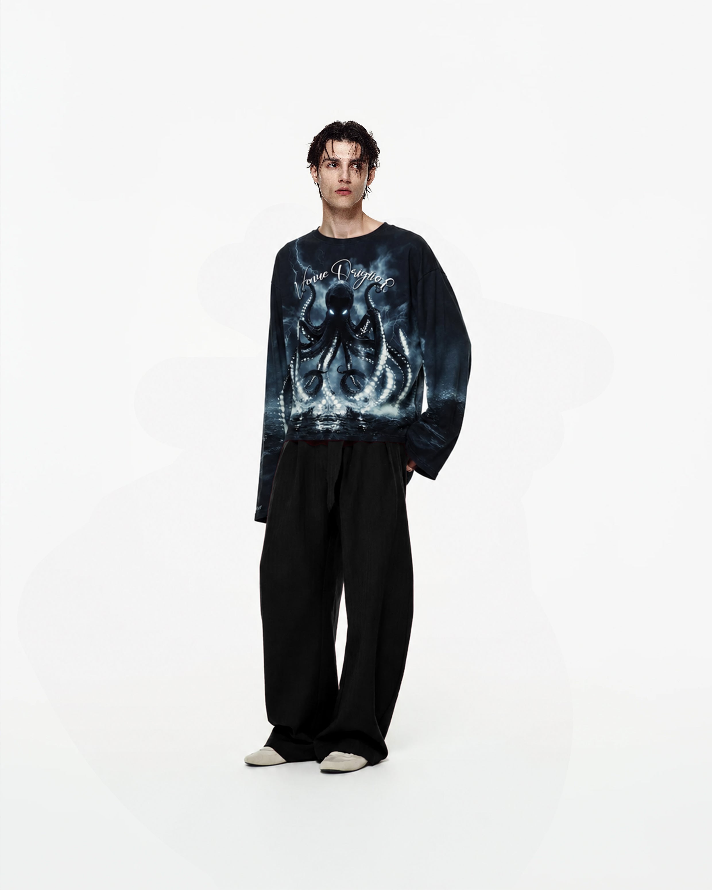 blue octo Oversized Tee