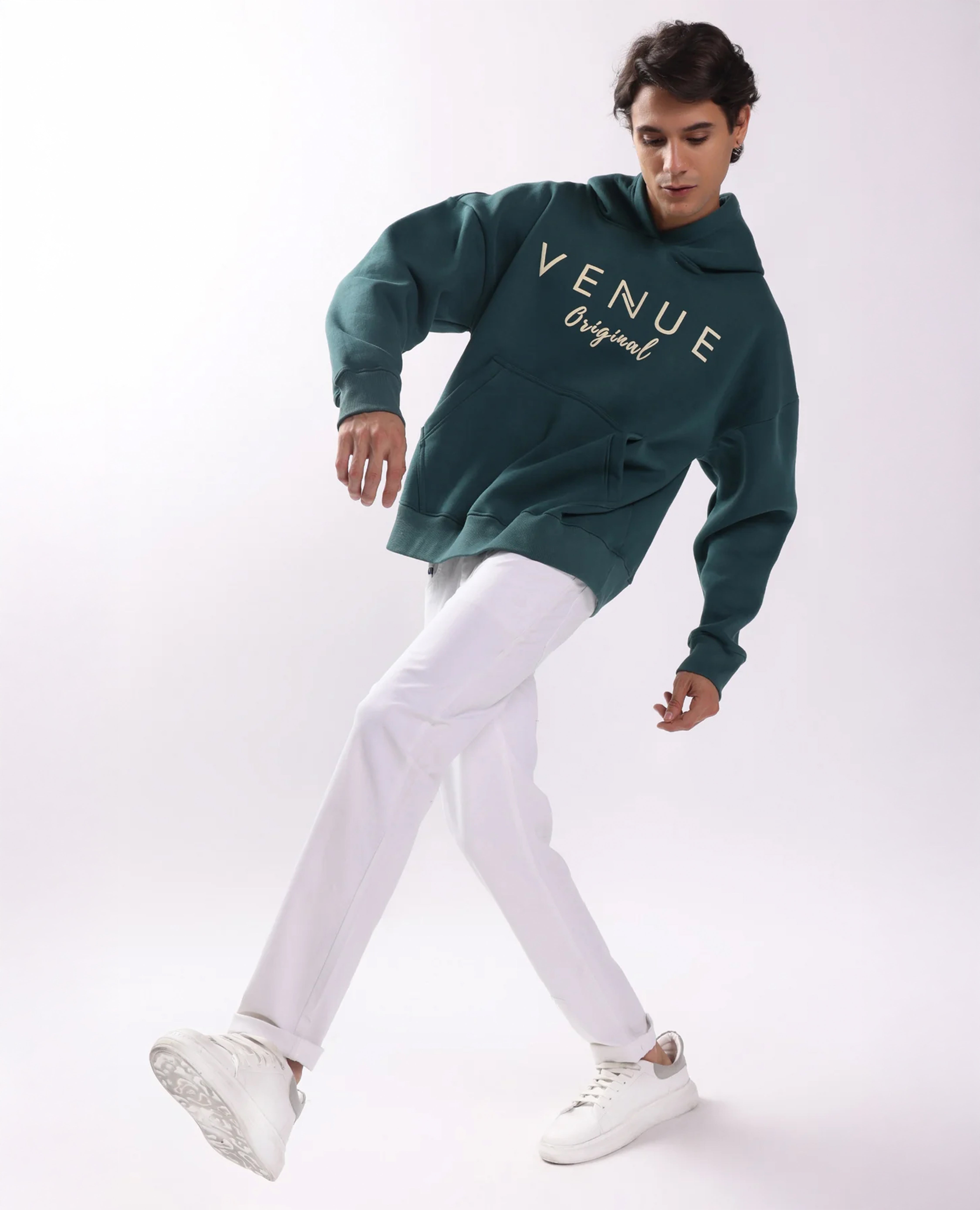 Whale Print Oversized Hoodie