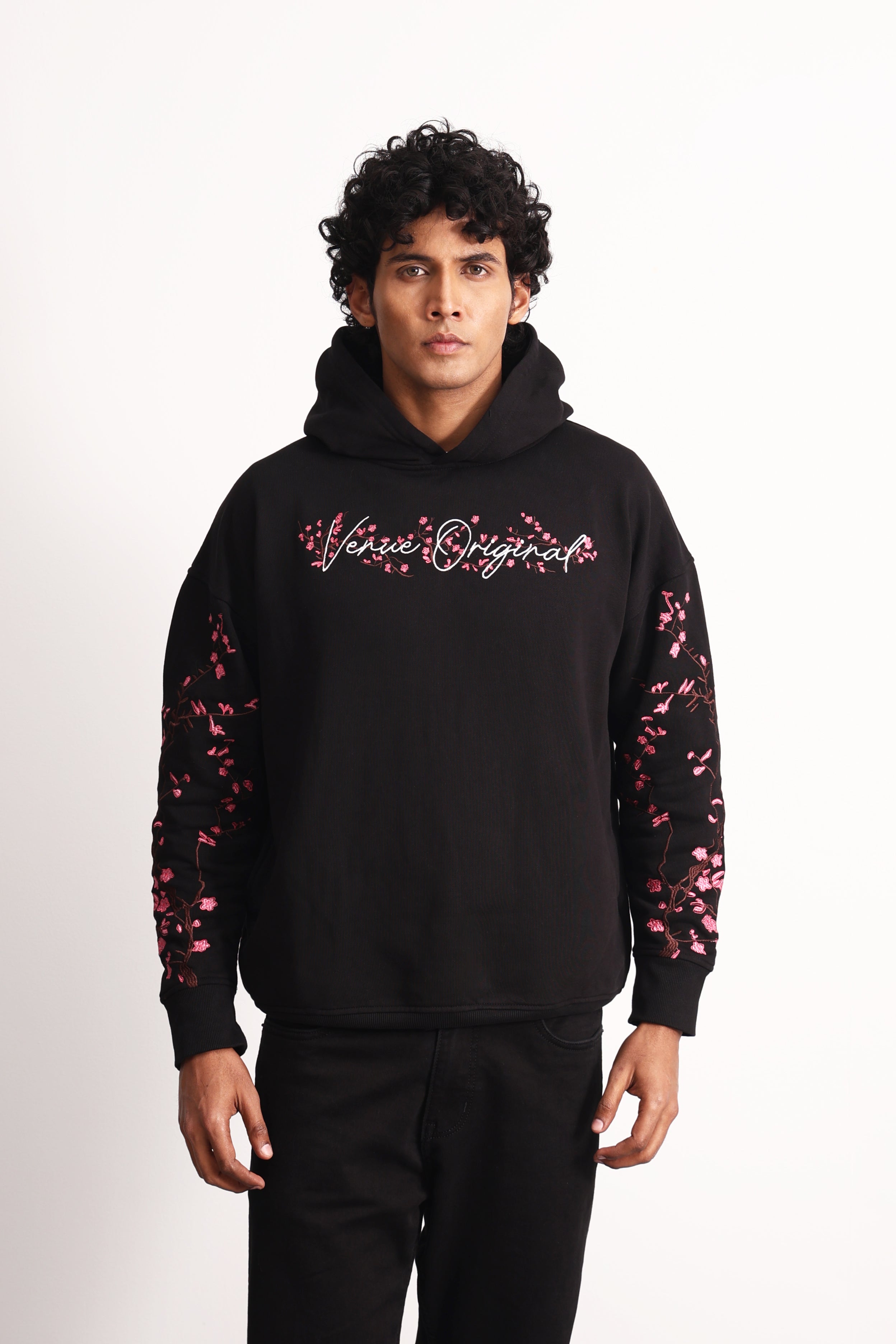 Cherry Blossom Black Hoodie