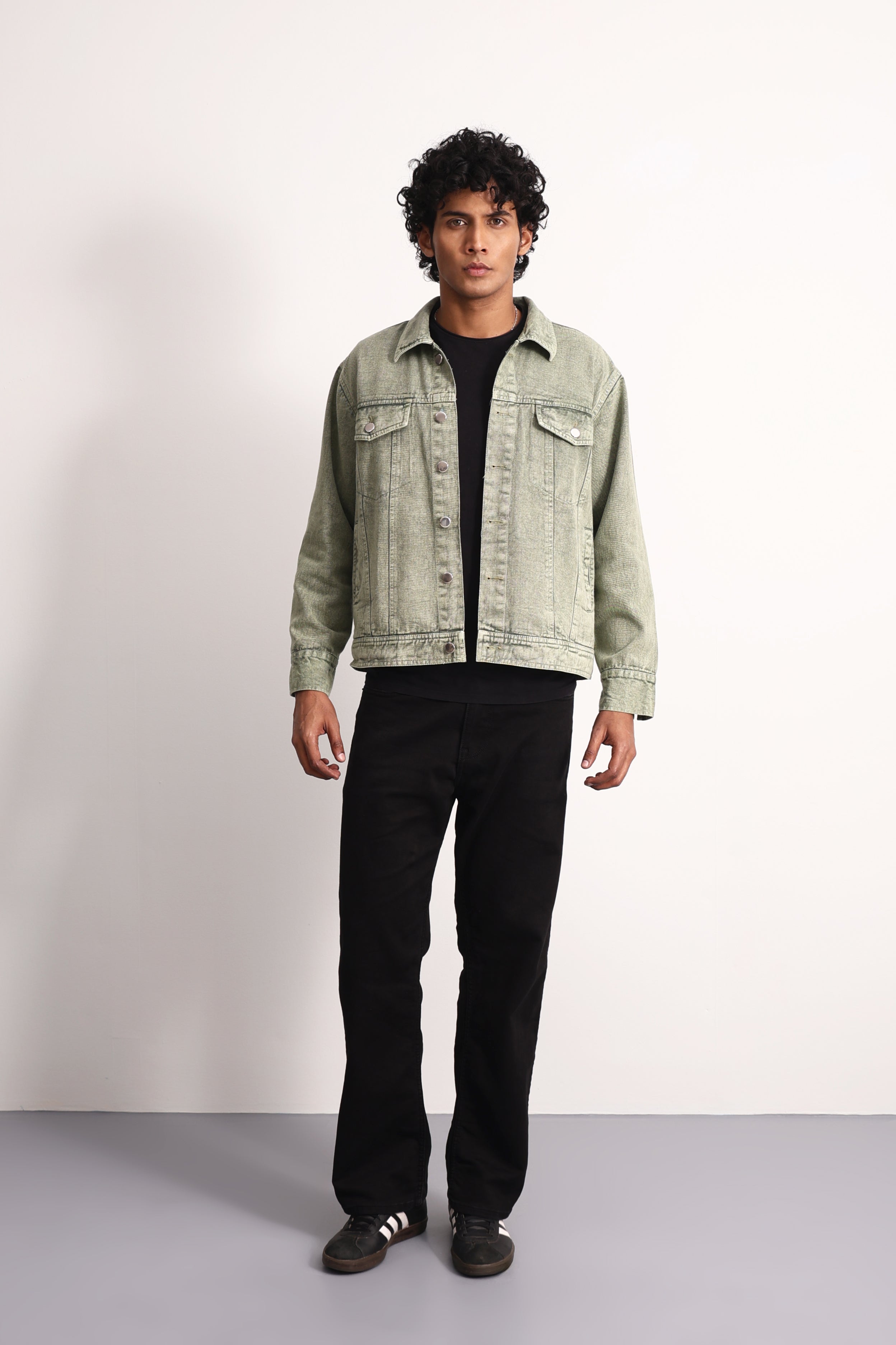 Olive Stonewash Denim Jacket