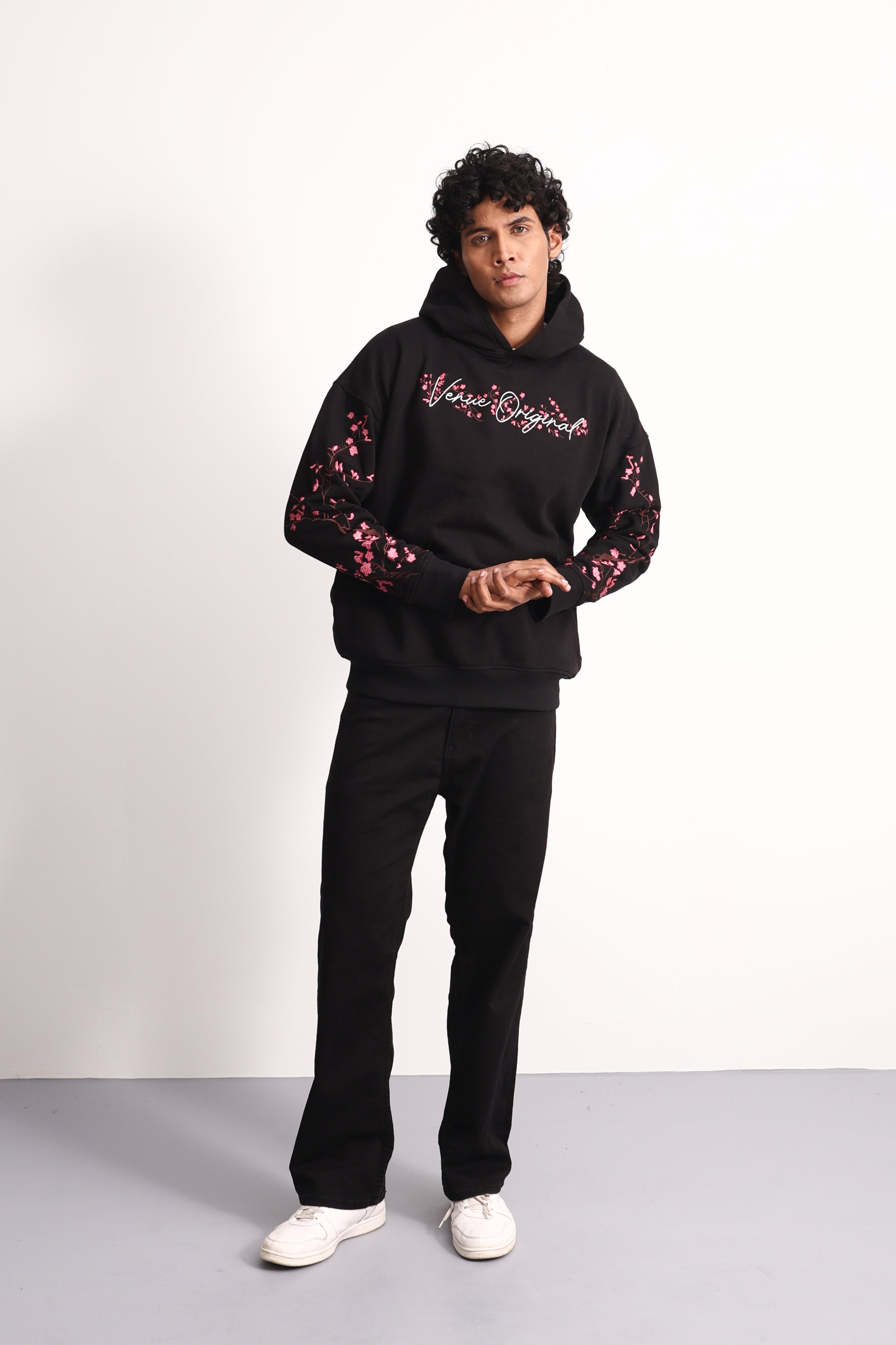 Cherry Blossom Black Hoodie