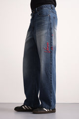 Midnight Fade Embroidered Denim Pants