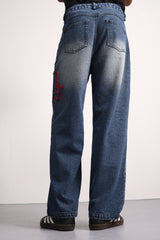 Midnight Fade Embroidered Denim Pants