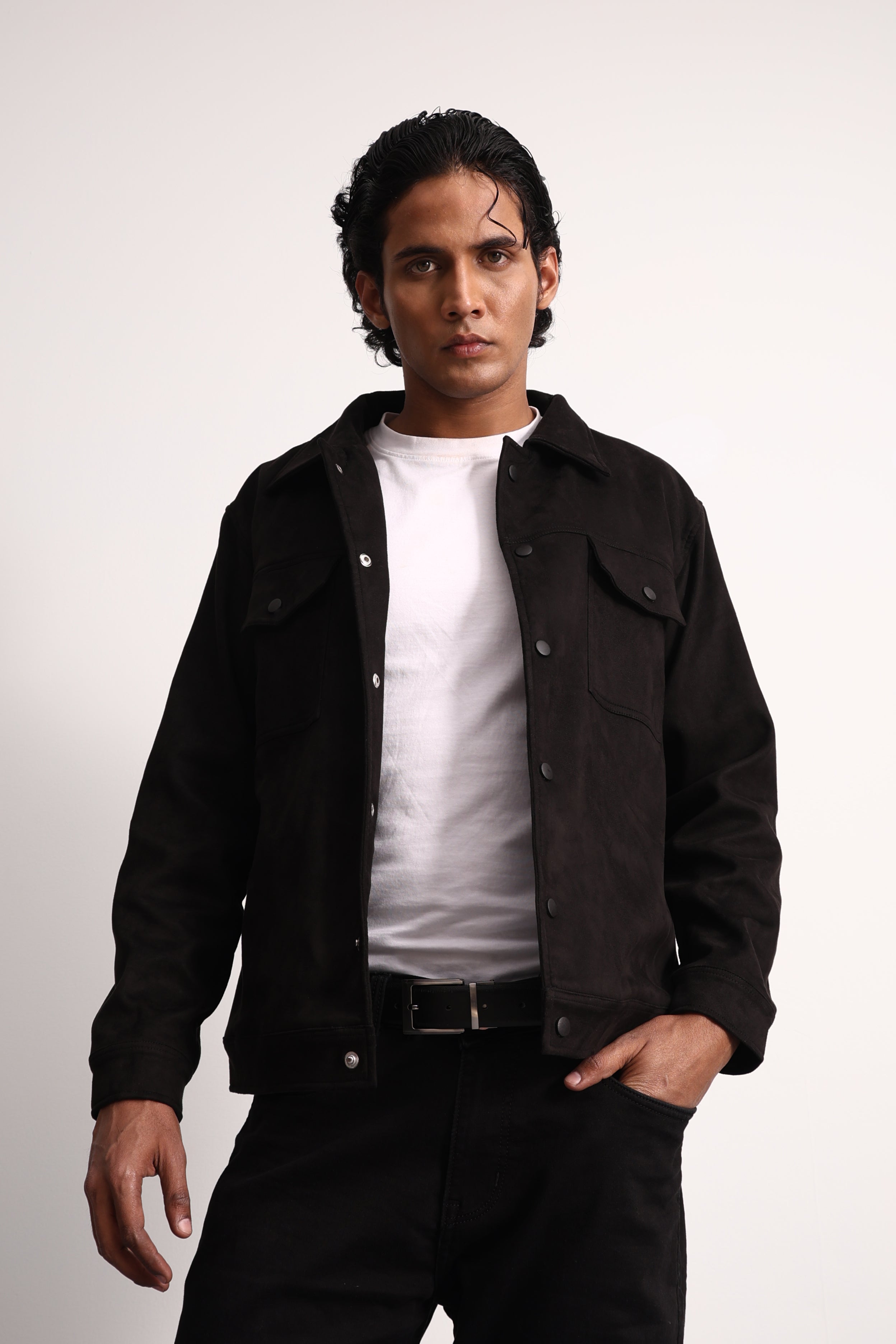 Midnight Black Suede Jacket