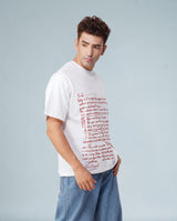 Scripted Chaos Oversized Tee – Red Ink Manifest Drop