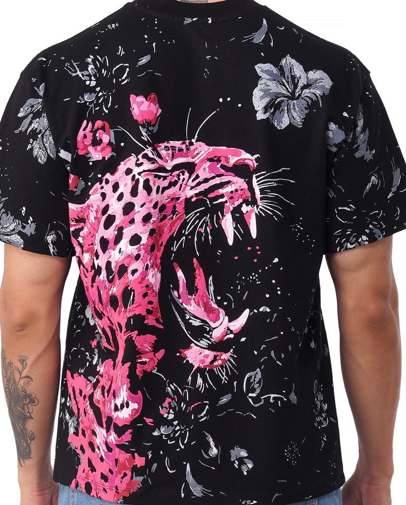 Roar Bloom Oversized Tee – Jungle Black