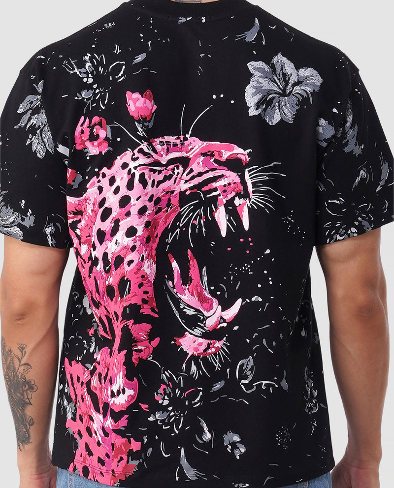 Roar Bloom Oversized Tee – Jungle Black