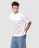 Scripted Chaos Oversized Tee – Red Ink Manifest Drop