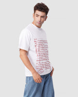 Scripted Chaos Oversized Tee – Red Ink Manifest Drop