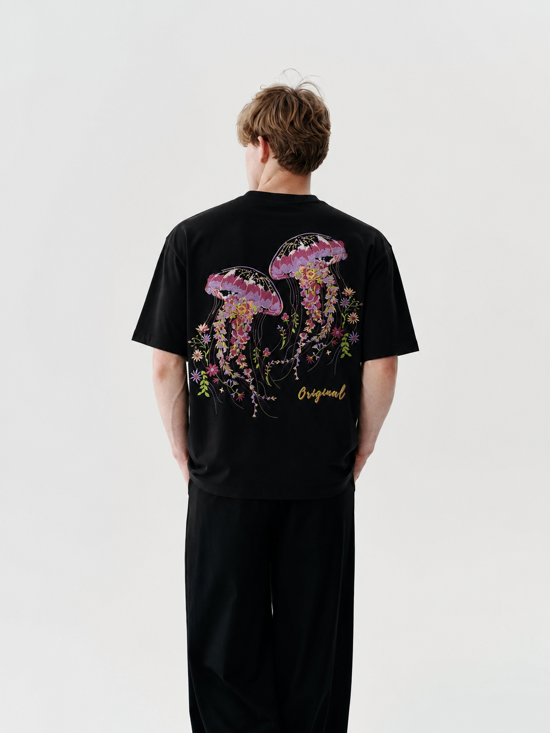 Ethereal Bloom Embroidered Oversized Tee