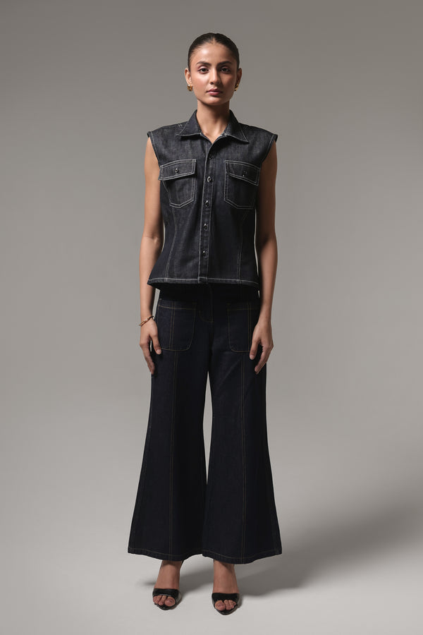 High-Rise Wide Leg Denim Jeans