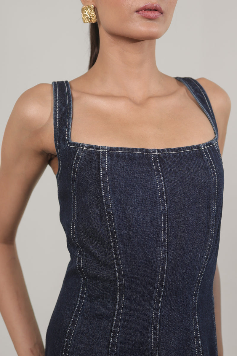 Indigo Arc Denim Dress – Venue Blues