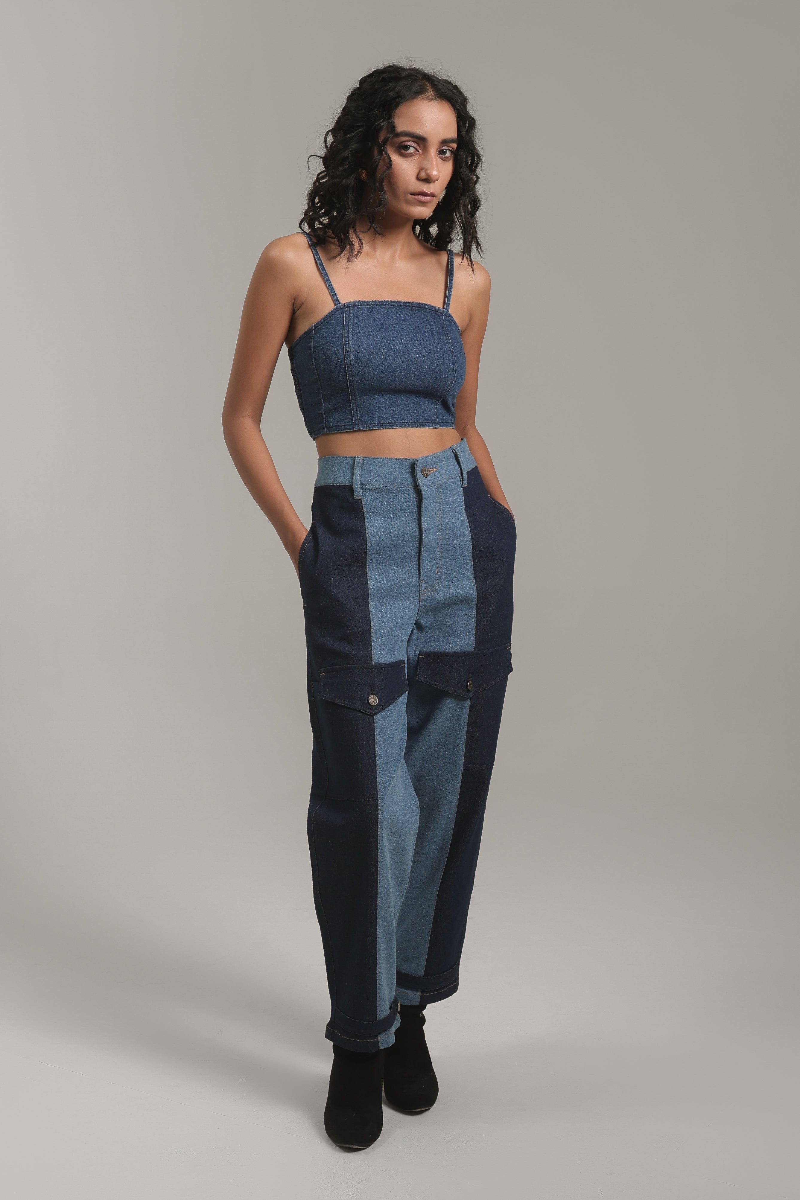 Denim Bustier Crop Top