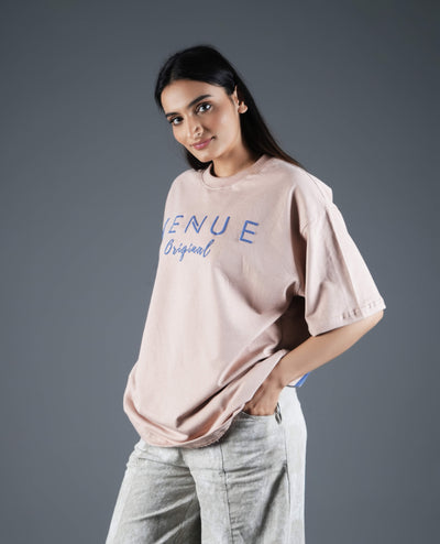 Typography Puff Print Oversized T-shirt