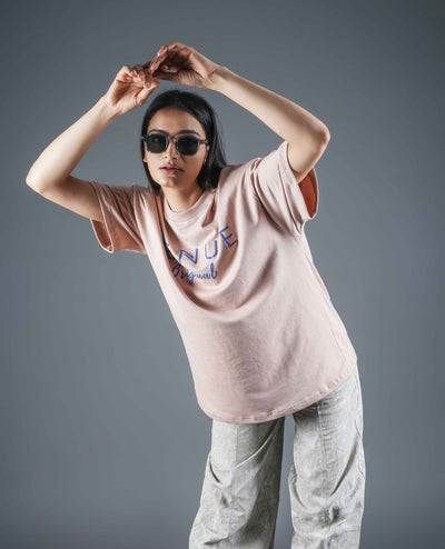 Typography Puff Print Oversized T-shirt