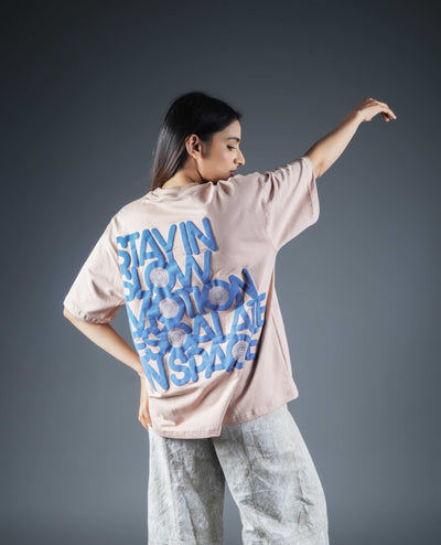 Typography Puff Print Oversized T-shirt