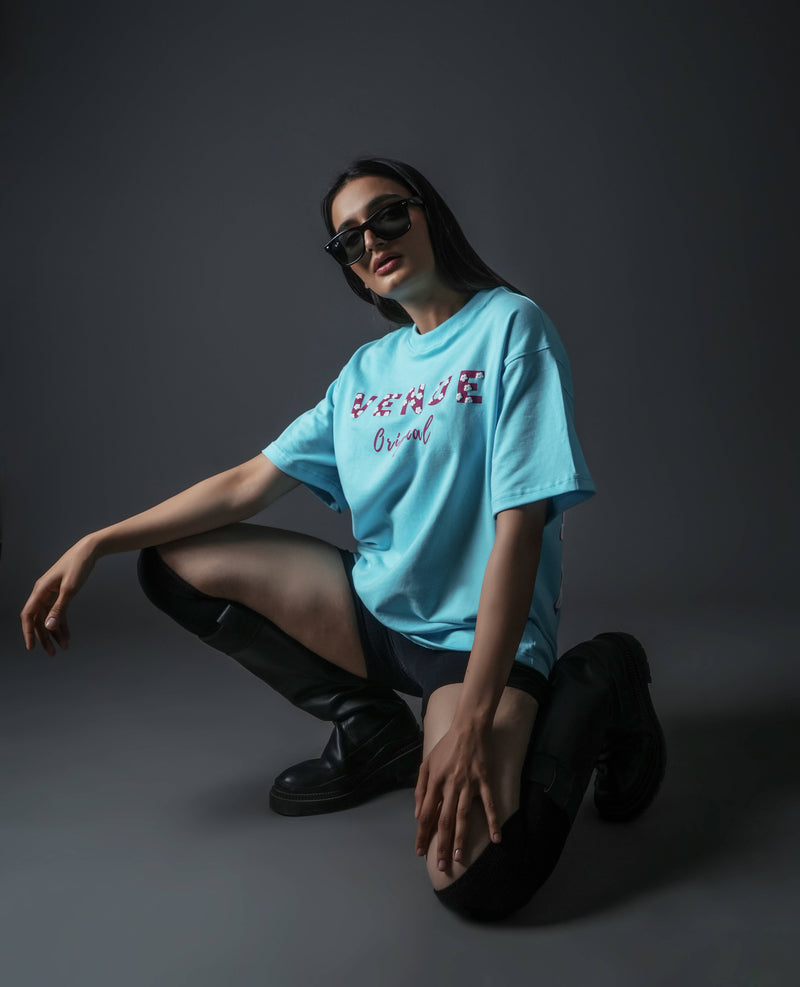 Star Print Puff Print Oversized T-shirt