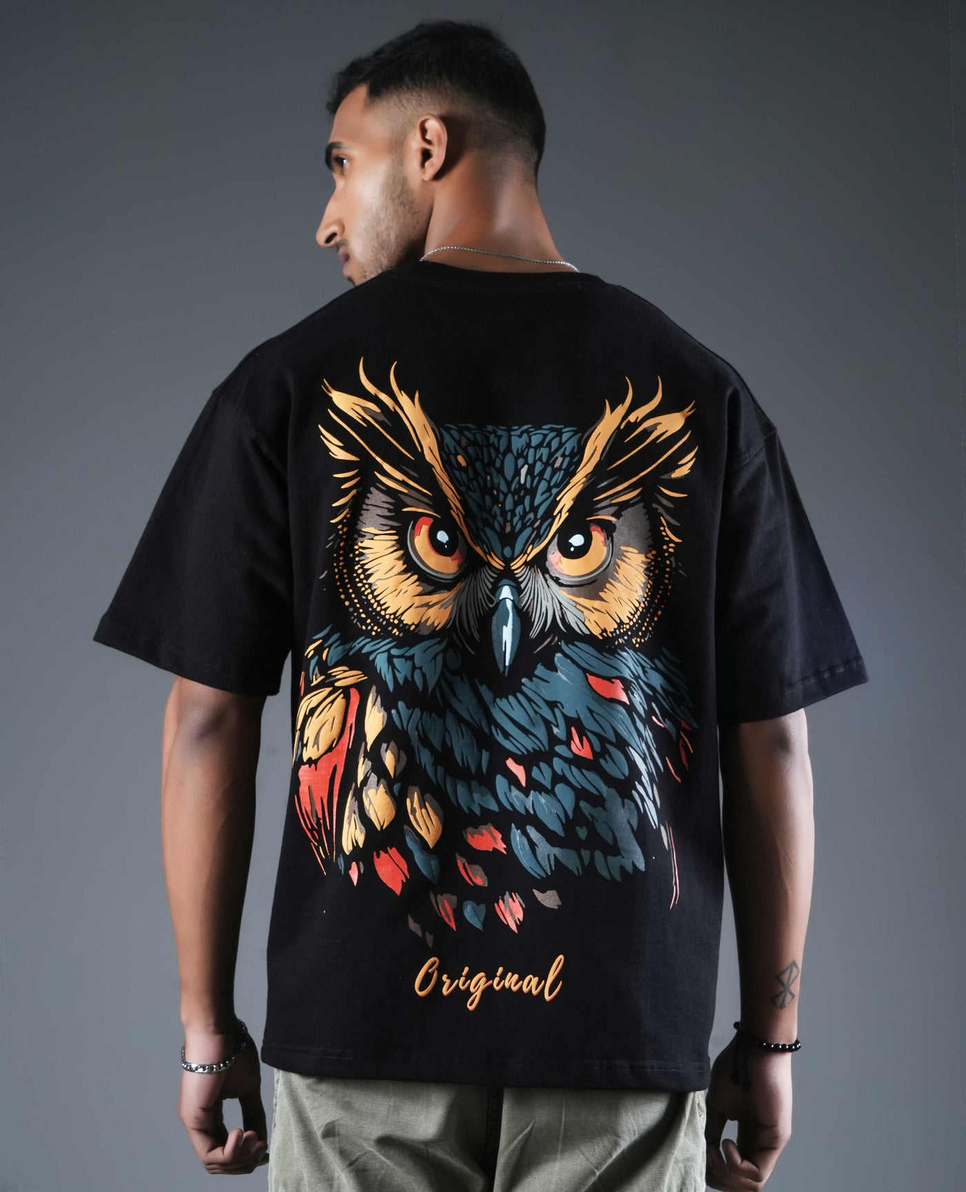 Night Owl Puff Print Oversized T-shirt