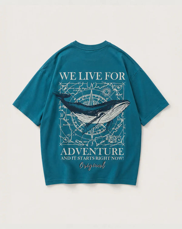 Whale Print Oversized T-shirt