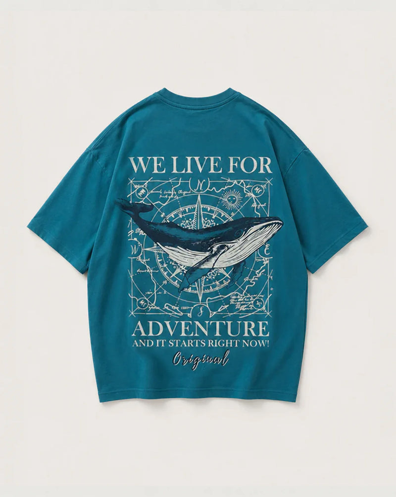 Whale Print Oversized T-shirt
