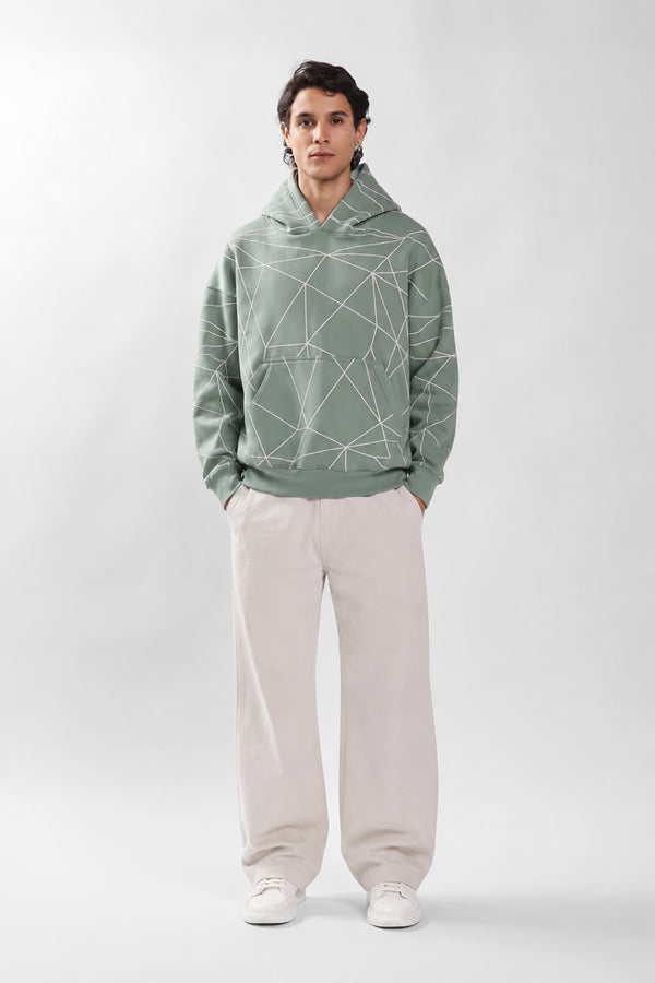 Buck Crown Overall Puff Print Oversized Hoodie