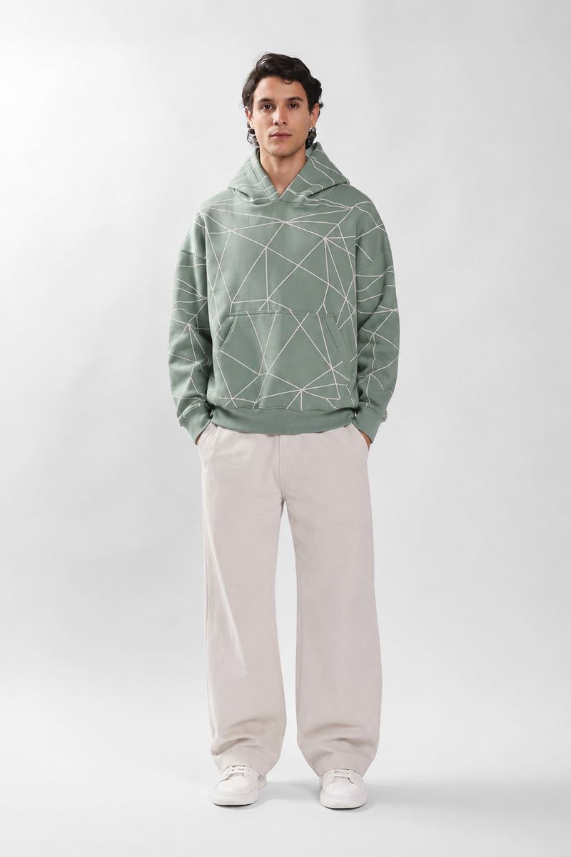 Buck Crown Overall Puff Print Oversized Hoodie
