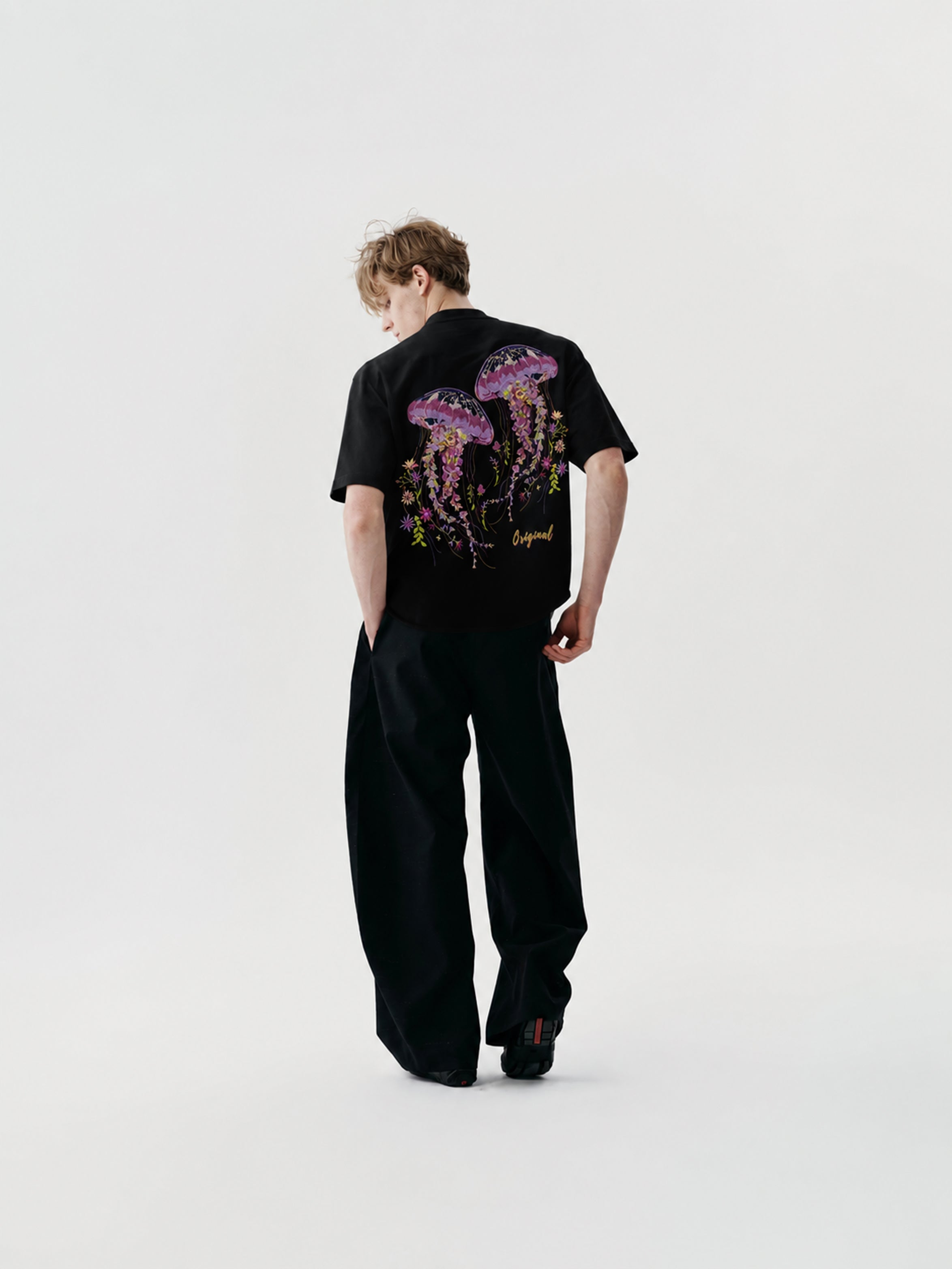 Ethereal Bloom Embroidered Oversized Tee