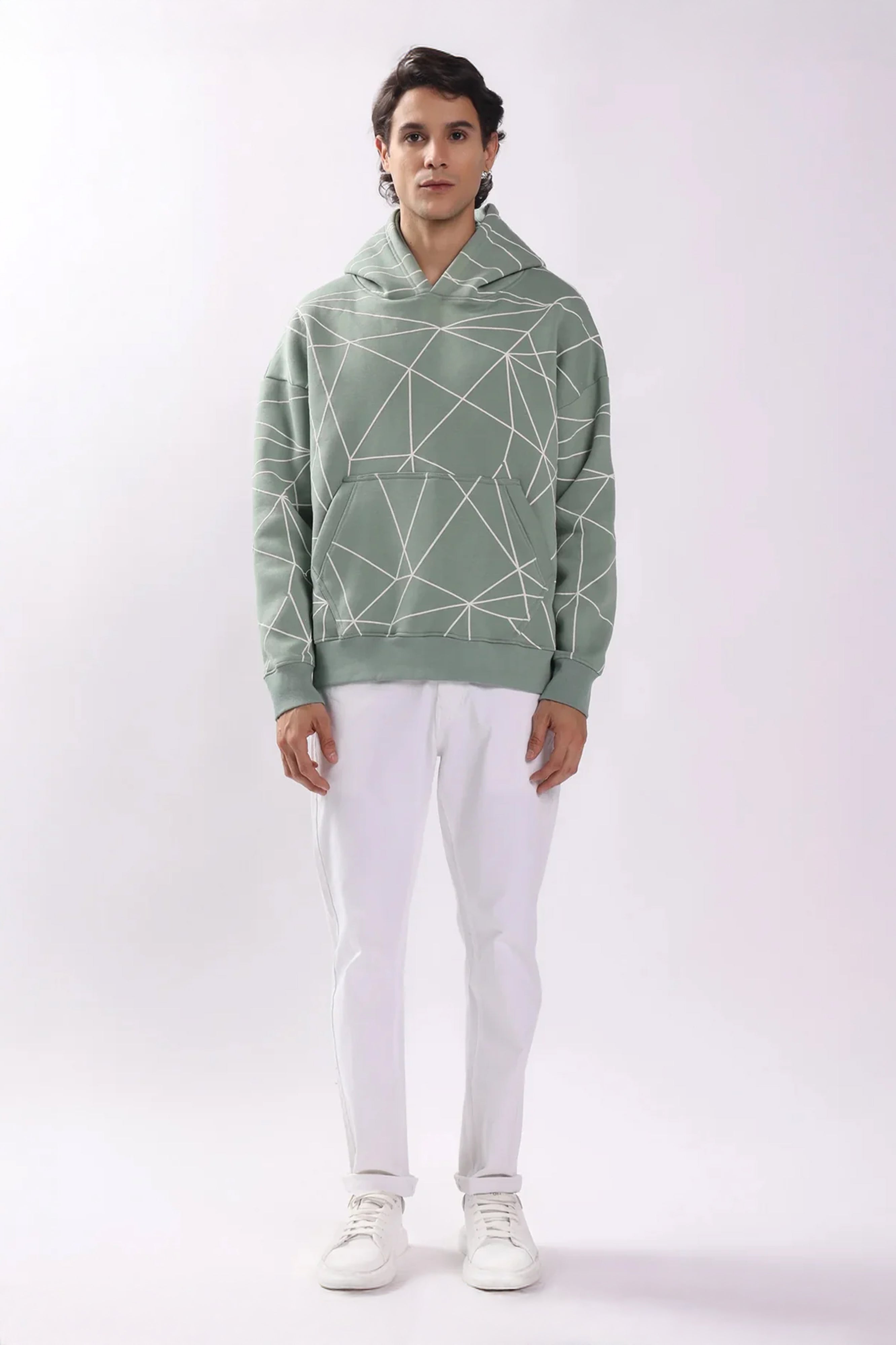 Buck Crown Overall Puff Print Oversized Hoodie